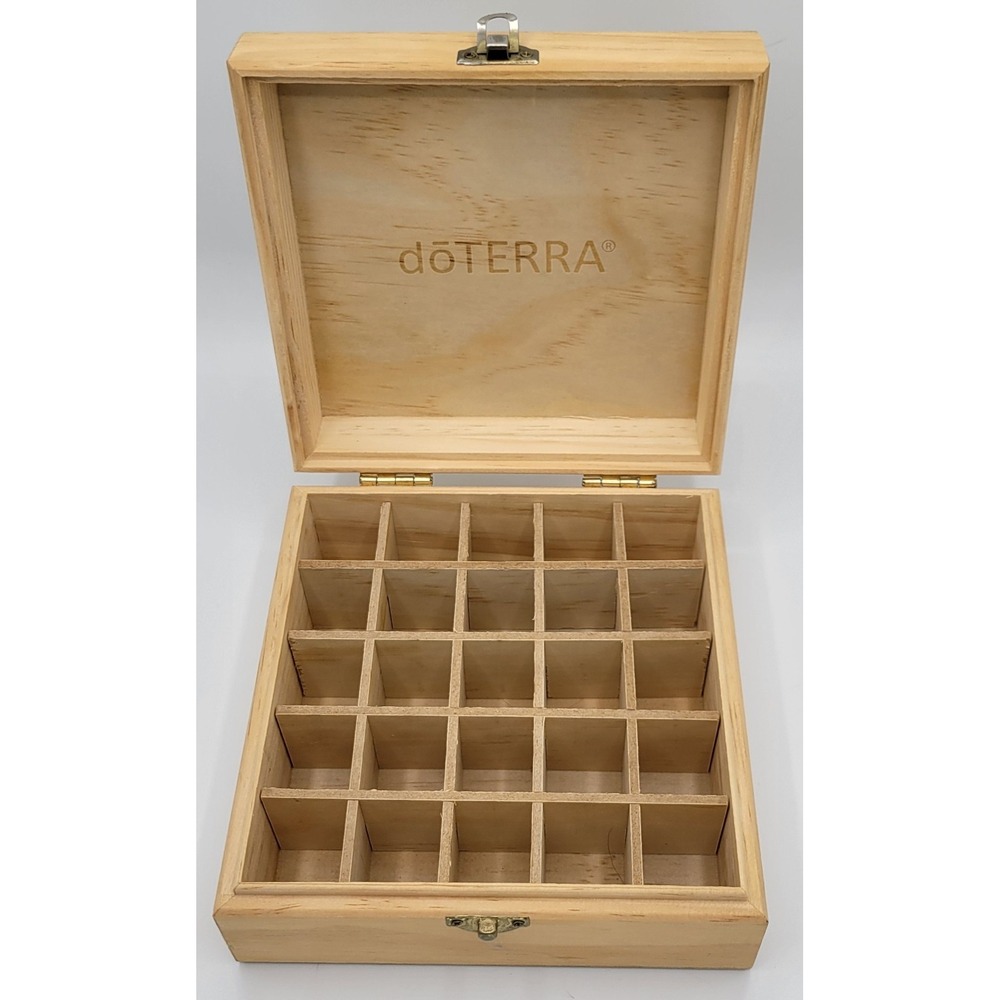doTERRA Wooden Box 25 Bottle Logo Engraved Storage Travel Essential Oil